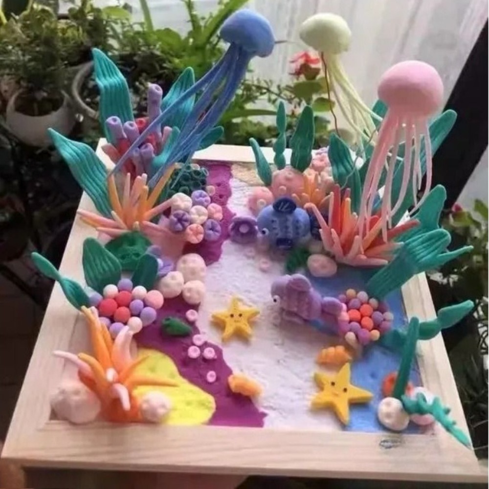 DIY 3D Clay Monster Picture Fr - đánh giá và giá Kids Education Desk